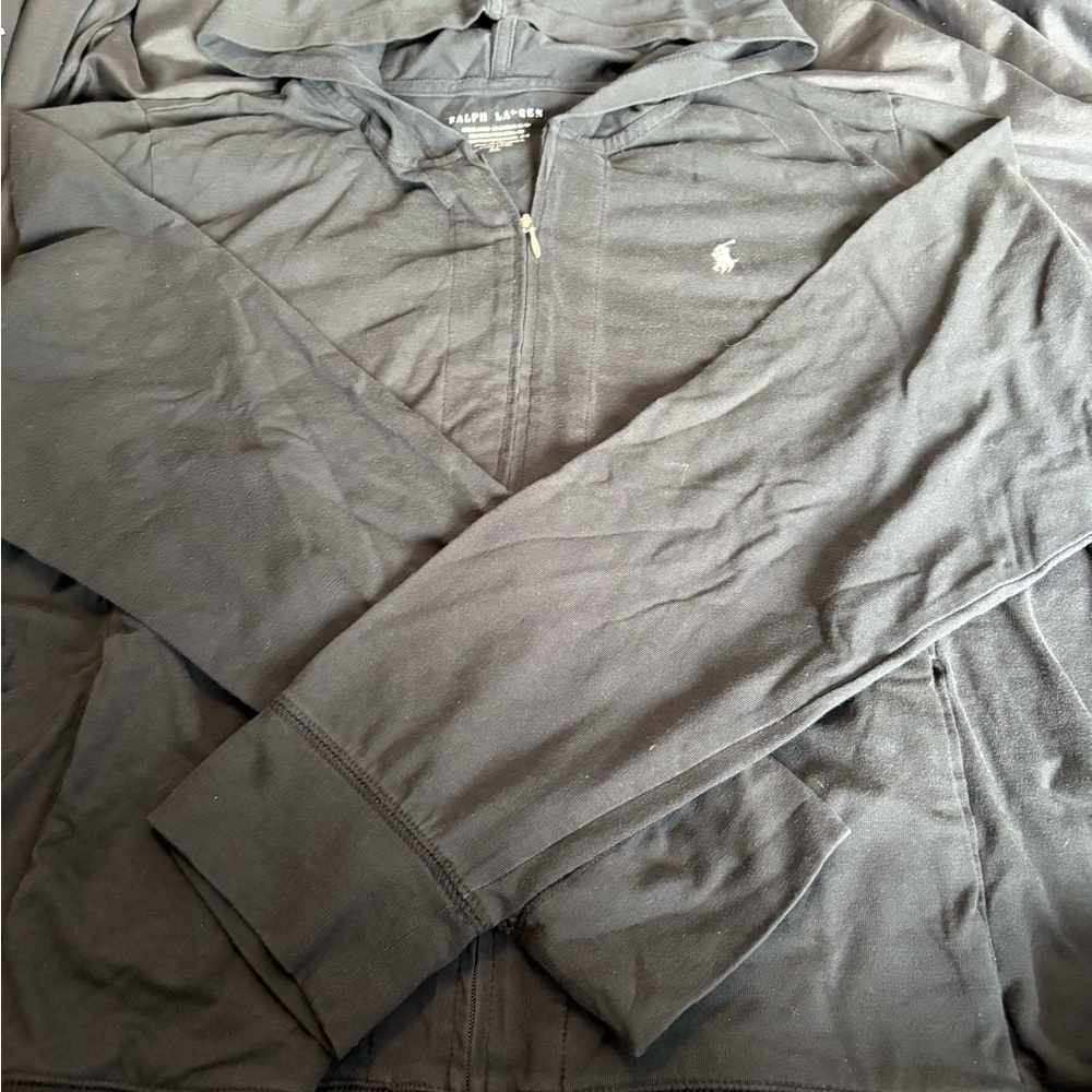 Ralph Lauren Black Men’s Full-Zip Hoodie Sweatshirt